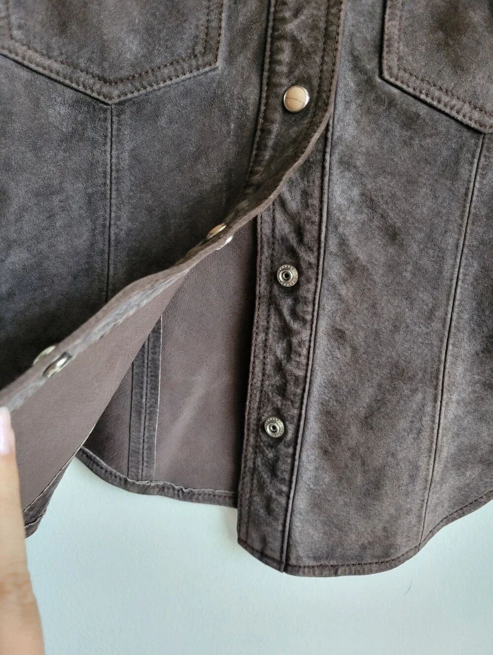Bebe Vintage Suede Snap Button Jacket Size XS